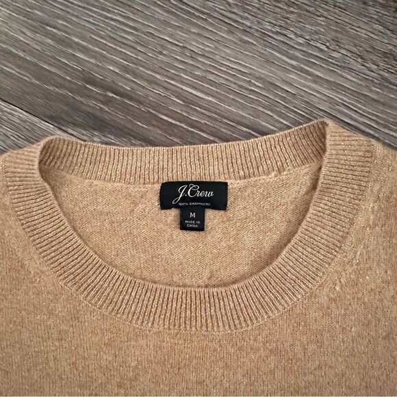 J Crew Tan Cashmere Crewneck Sweater - Picture 5 of 7